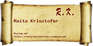 Raits Krisztofer névjegykártya